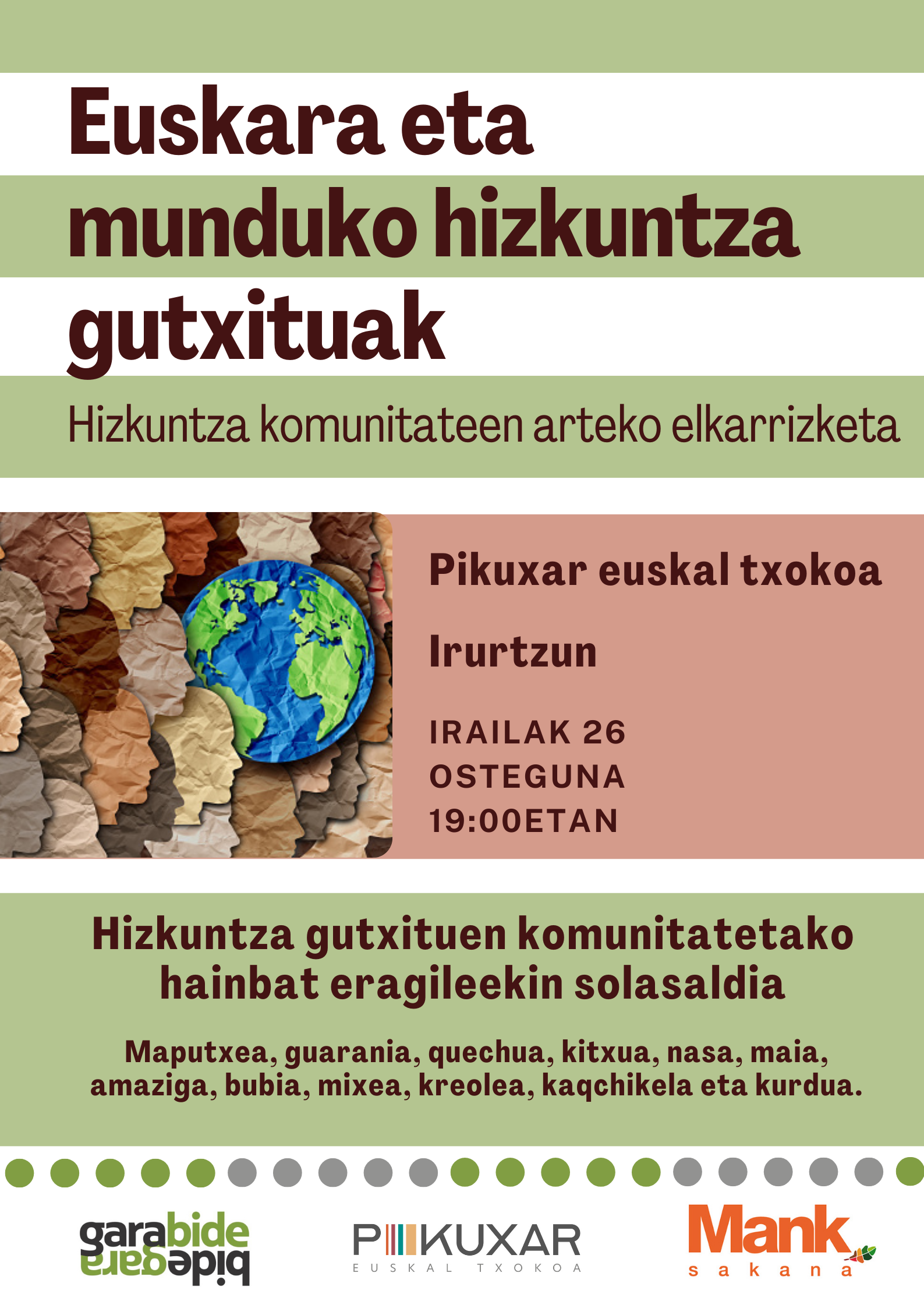 EUSKARA ETA MUNDUKO HIZKUNTZA GUTXITUAK 