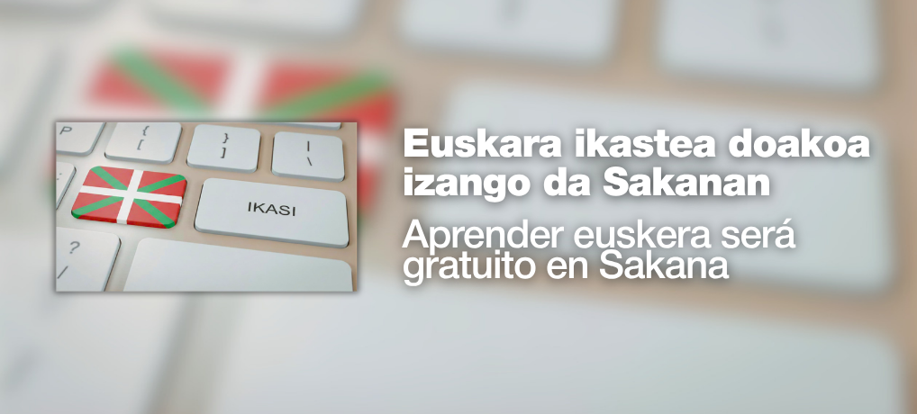 Euskara ikastea doakoa izango da Sakanan