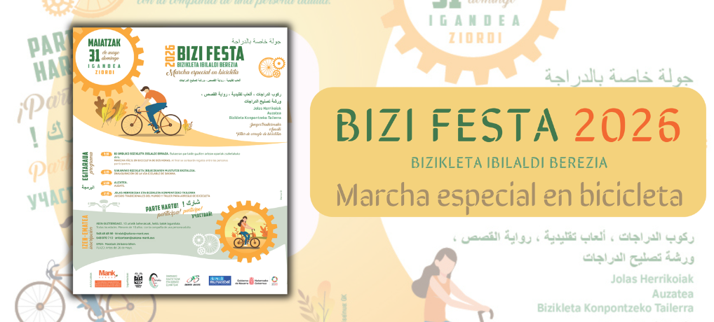 Bizi Festa 2026: marcha especial en bicicleta el 31 de mayo en Ziordi Bizi Festa 2026: marcha especial en bicicleta el 31 de mayo en Ziordi
