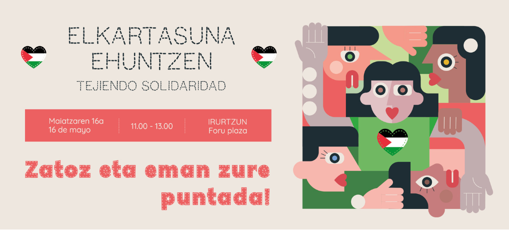 Elkartasuna ehuntzen Palestinarekin: joskintza tailer solidarioa Irurtzunen Elkartasuna ehuntzen Palestinarekin: joskintza tailer solidarioa Irurtzunen