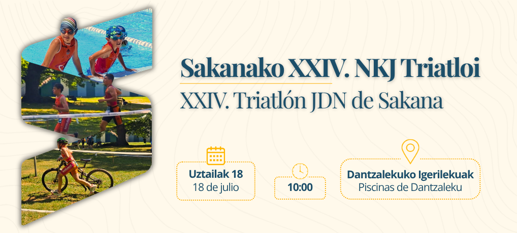 Gazte triatleten hitzordua Sakanan: XXIV. NKJ Triatloia uztailaren 18an