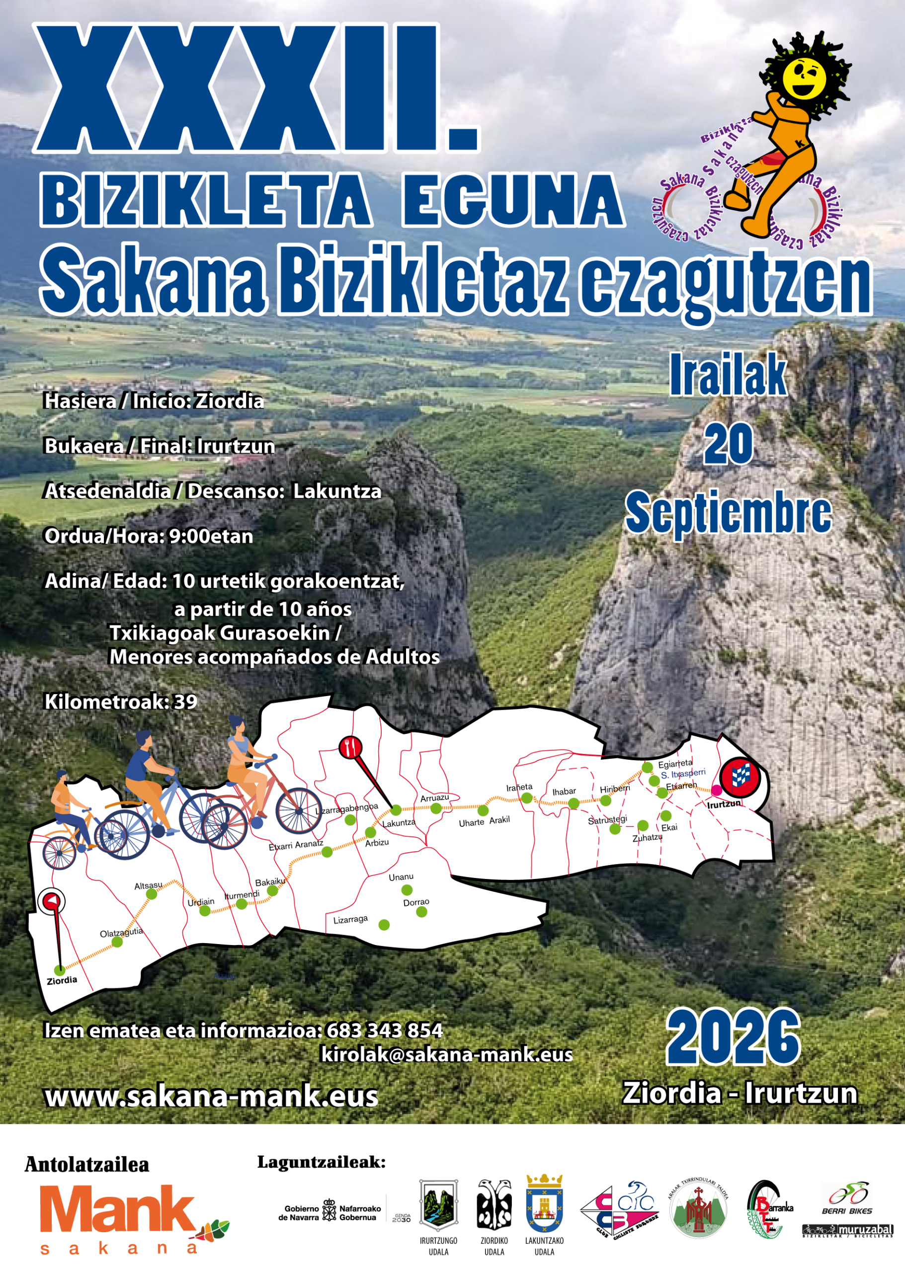 XXIII. Bizikleta Eguna irailaren 20an ospatuko da, Sakana bizikletaz ezagutzeko XXIII. Bizikleta Eguna irailaren 20an ospatuko da, Sakana bizikletaz ezagutzeko